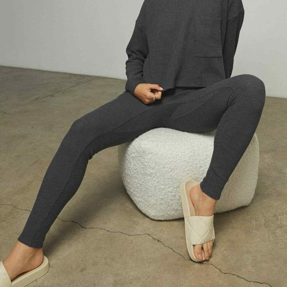LUNYA Pants Womens XL Grey Pull On RESTORE Thermal High Rise Leggings Lounge